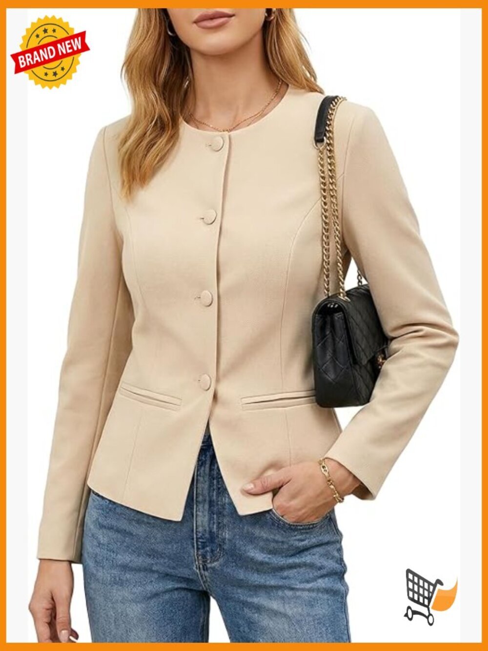 Womens Professional Blazer Adjustable Cinched Waist Fitted Office Jacket